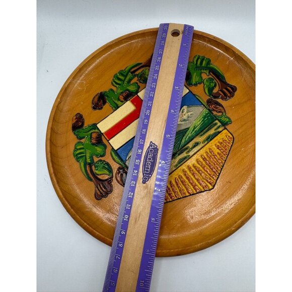 Wooden Alberta Crest Plaque 3D Relief Pintado A. Mano Industries 9" Diameter - Picture 8 of 8